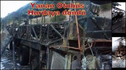 Seyir halinde yanan yolcu otobüsü Hurdaya döndü