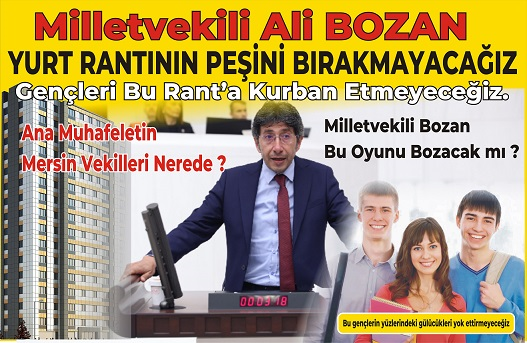 Milletvekili Bozan, 'Tarsus'ta Öğrenci Yurdu Rantının Peşini Bırakmayacağız'