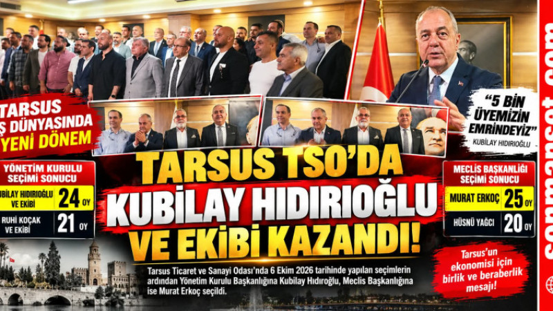  Tarsus TSO'da Zafer Kubilay Hıdıroğlu ve Ekibinin Oldu