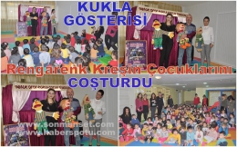 Rengarenk Kreş ve Gündüz Bakımevi Çocukları Kukla Tiyatrosuyla Doyasıya Eğlendi  
