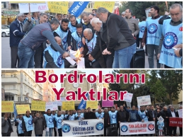 Türk Eğitim Sen’liler Tarsus’ta Bordro Yaktı