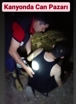 Tarsus’ta Kanyonda mahsur kalan genç kurtarıldı