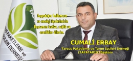 Tarsus Paketleme ve Tarım İşçileri derneği Başkanı Cumali Erbay Bayram Mesajı