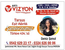 Tarsus Eşit Ağırlık Şampiyonu Artı Vizyon Gelişim Kursundan Deniz Şenol