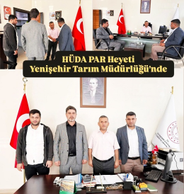 HÜDA PAR Yenişehir İlçe Yönetimi Tarım Müdürü Kahyaoğlu’nu Ziyaret Etti  