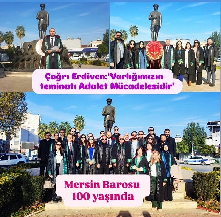 Tarsus’ta Avukatlar Atatürk Anıtına Çelenk Koydu