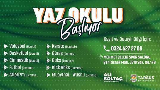 Tarsus Belediyesi Yaz Okulları Başlıyor
