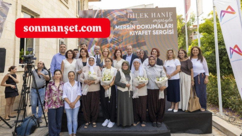 Dilek Hanif, Başkan Seçer ve Meral Seçer'in katıldığı Mersin Dokuma Sergisinde