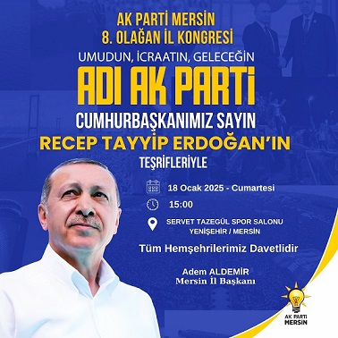 Cumhurbaşkanı Erdoğan 18 Ocak Cumartesi Günü Mersin'de