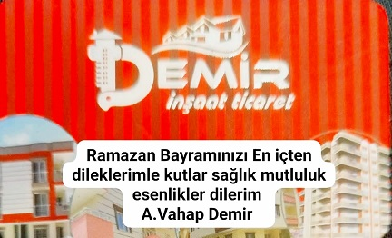 Demir İnşaat Sahibi Vahap Demir Bayram Tebriği