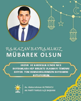 AK Parti İlçe Başkanı Abdurrahman Altınsucu Bayram Kutlaması