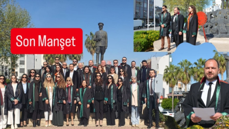 Tarsus'ta Avukatlar Atatürk Anıtı'na çelenk koydu 