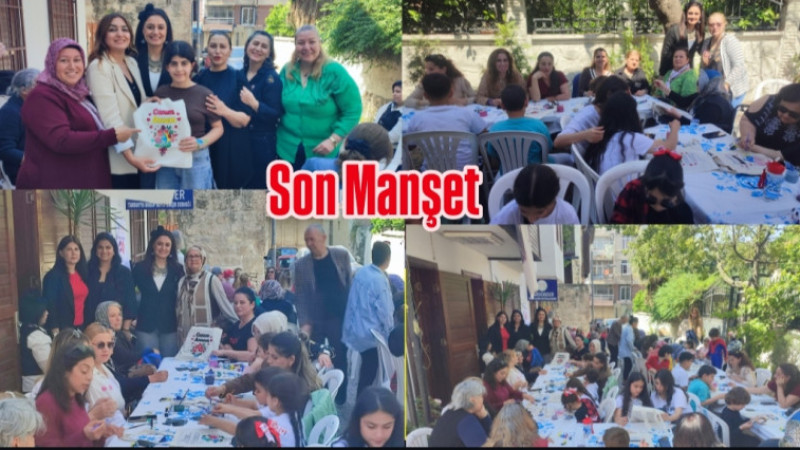Anne ve çocuk atölyesi etkinliğinde anneler ve çocukları sanatla buluştu 
