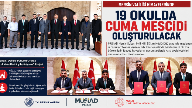 MÜSİAD Mersin Şubesinden 19 Okula Mescid