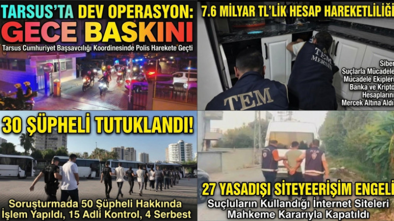 Tarsus'ta Yaşadışı Bahis Operasyonunda 30 Kişi Tutuklandı