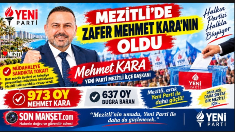 Mezitli YENİ Parti’de Mehmet Kara, Buğra Baran'ı MAT Etti